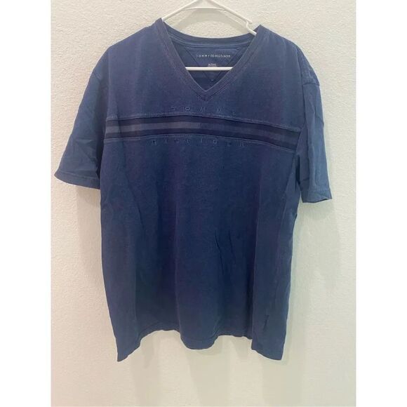 Tommy Hilfiger Mens Blue V Neck Size XL - Picture 1 of 5